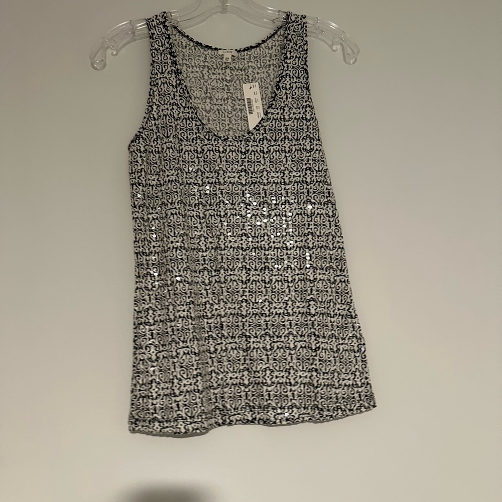 j crew sunlit sequin tank top